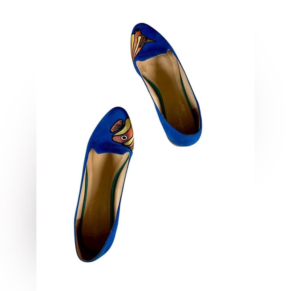 Mellow Yellow Vibrant  Fish Embroidered Loafers - Picture 8 of 11